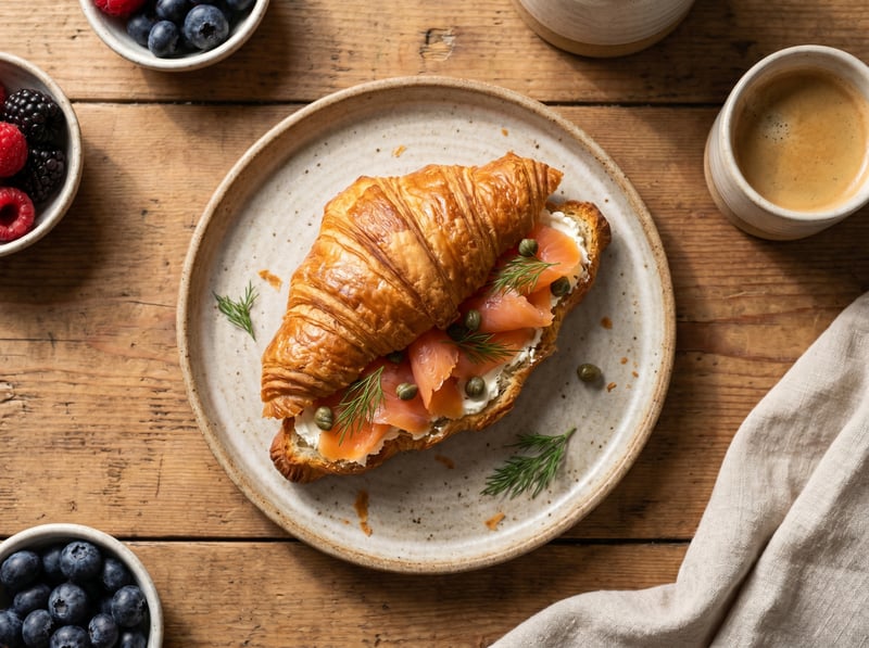 Croissant s lososom