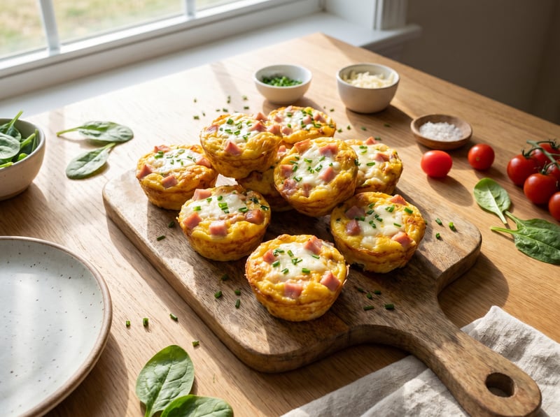 Vajíčkové muffiny so šunkou a syrom