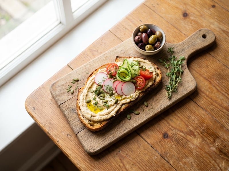 Toast s hummusom a zeleninou