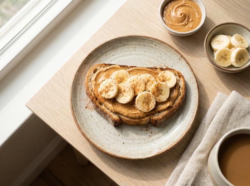 Toast s arašidovým maslom a banánom