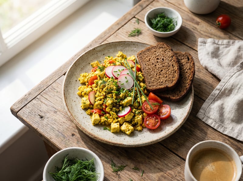Vegánska praženica z tofu (Scrambled Tofu)