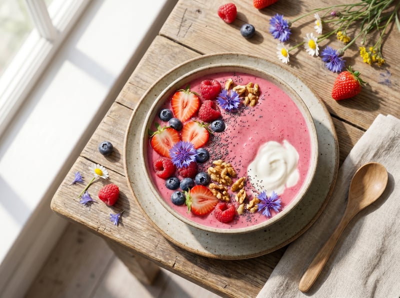 Ružová smoothie bowl
