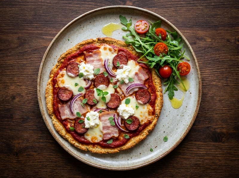 Keto pizza z kuracieho mäsa