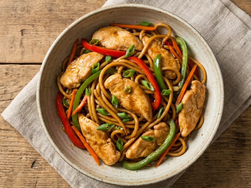 Kuracie stir-fry s rezancami