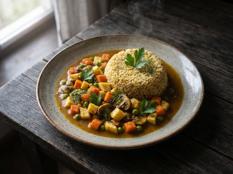 Ryža s curry zeleninou