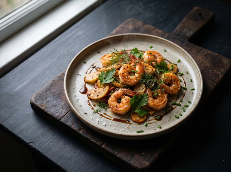 Krevety stir-fry